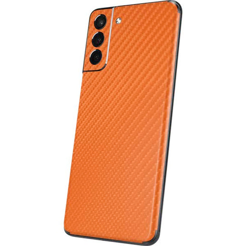 Orange Carbon Fiber Specialty Material Galaxy S21 Plus 5G Skin